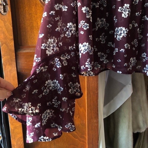 Aeropostale Top Blouse 2X XXL Sheer Boho Baby Doll Peplum Juniors - Picture 2 of 5